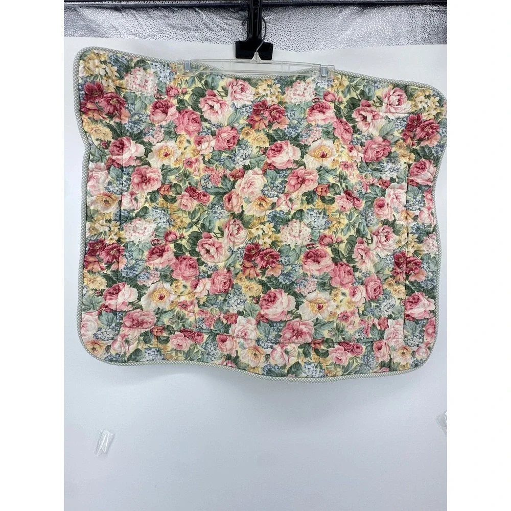 Vintage Croscill Coventry Queen Floral Coverlet 2 Shams Bedskirt Cottagecore